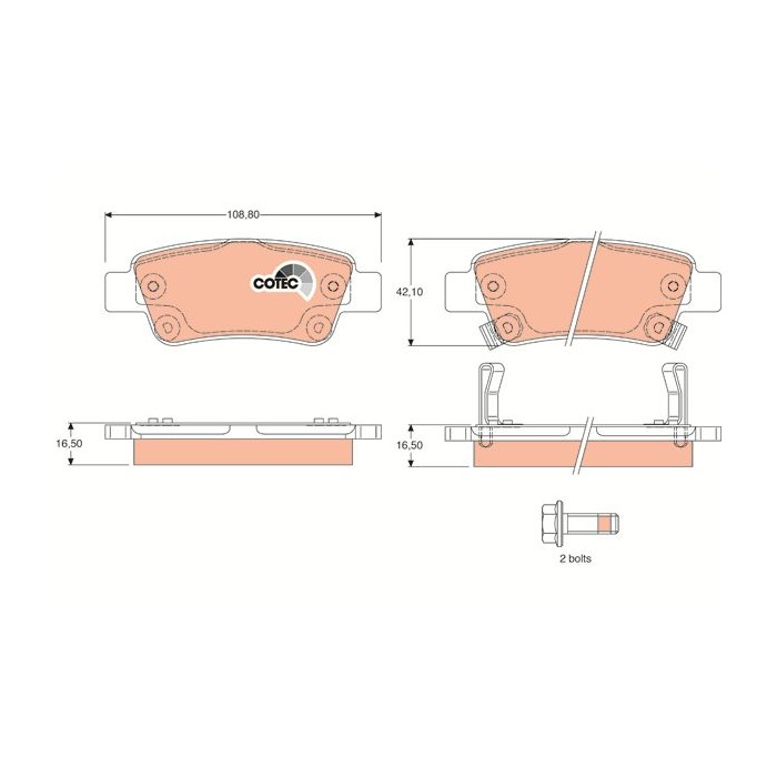 TRW COTEC Bremsbelagsatz, Scheibenbremse GDB3446