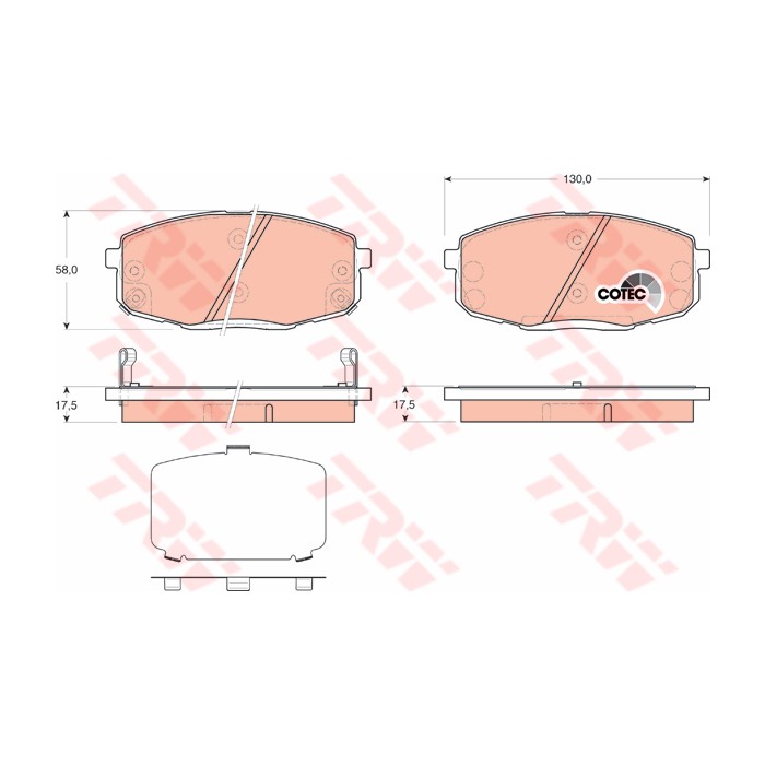 TRW COTEC Bremsbelagsatz, Scheibenbremse GDB3450