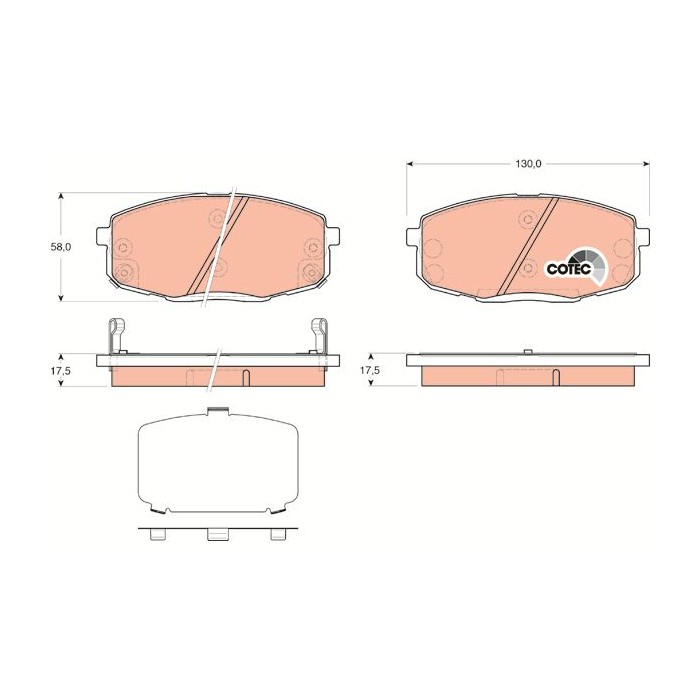 TRW COTEC Bremsbelagsatz, Scheibenbremse GDB3450
