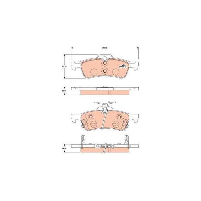 TRW COTEC Bremsbelagsatz, Scheibenbremse GDB3458