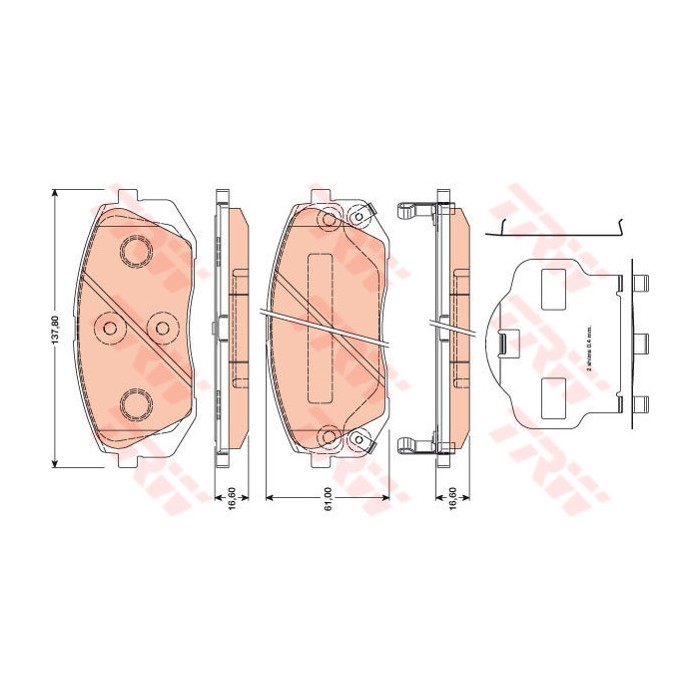 TRW COTEC Bremsbelagsatz, Scheibenbremse GDB3461