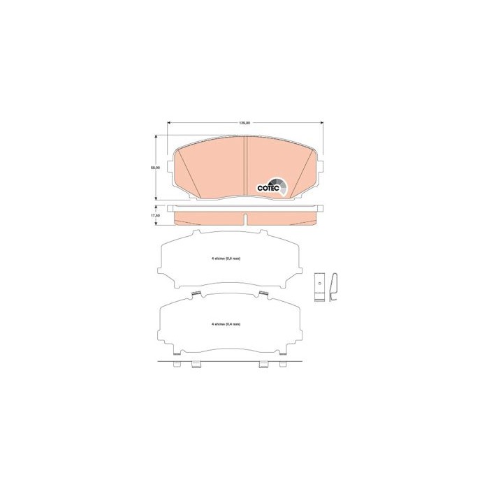 TRW COTEC Bremsbelagsatz, Scheibenbremse GDB3471