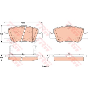 TRW COTEC Bremsbelagsatz, Scheibenbremse GDB3480