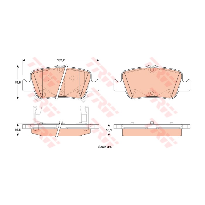 TRW COTEC Bremsbelagsatz, Scheibenbremse GDB3480
