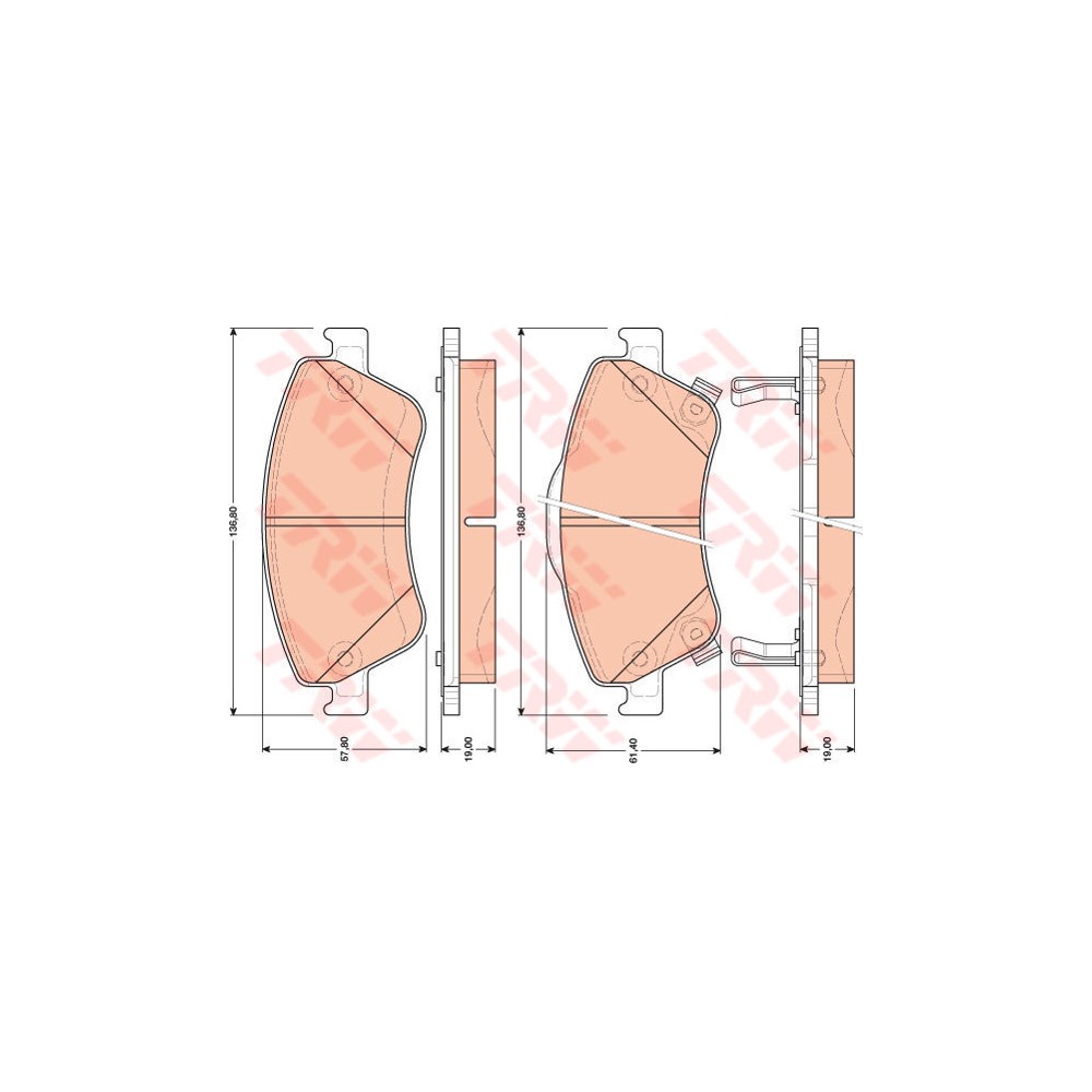 TRW COTEC Bremsbelagsatz, Scheibenbremse GDB3481