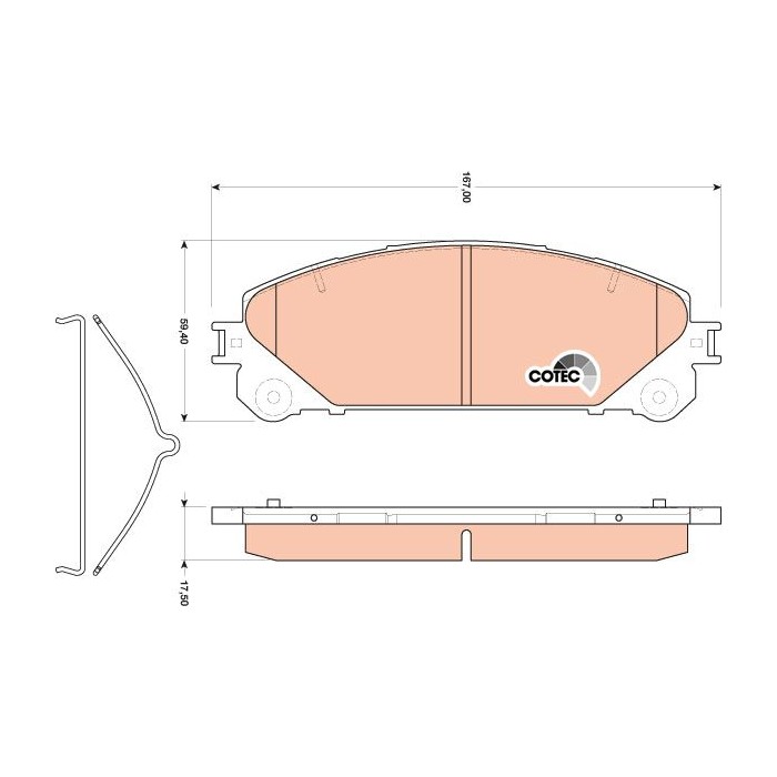 TRW COTEC Bremsbelagsatz, Scheibenbremse GDB3484