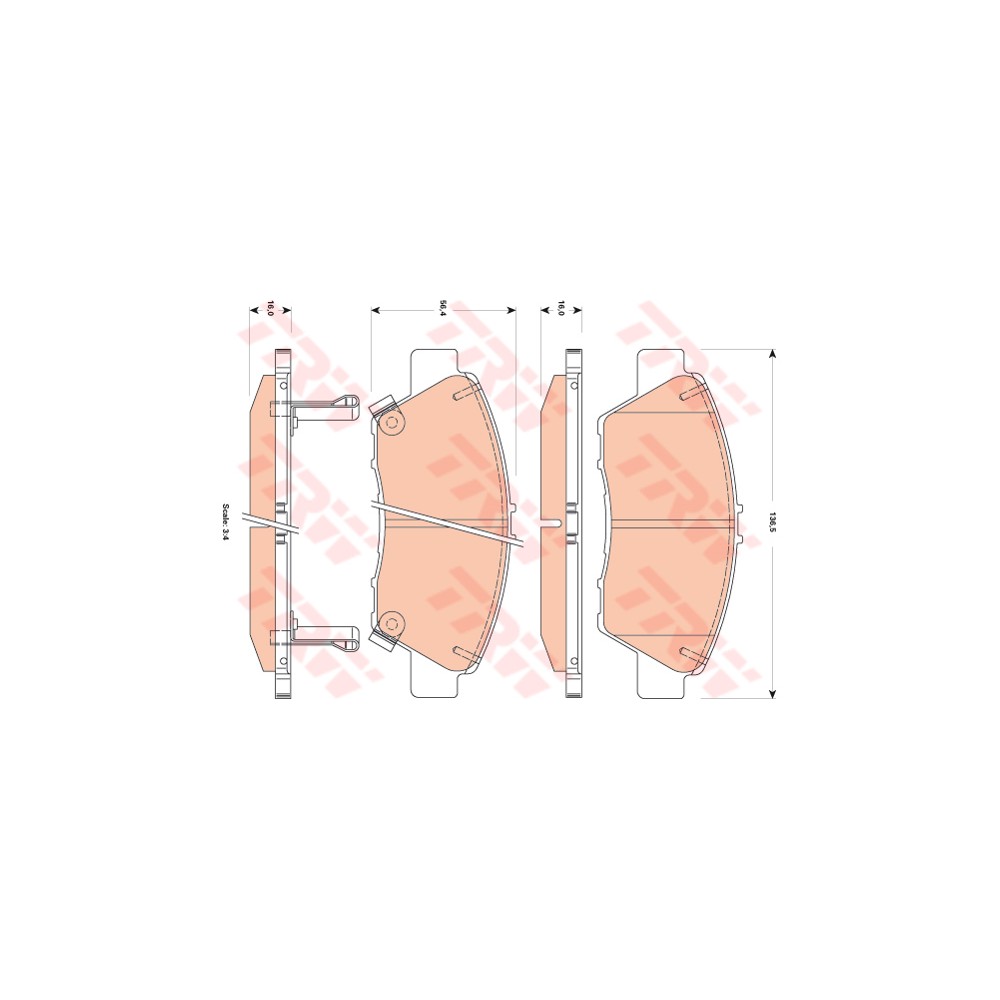 TRW COTEC Bremsbelagsatz, Scheibenbremse GDB3493