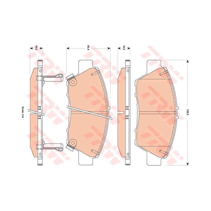 TRW COTEC Bremsbelagsatz, Scheibenbremse GDB3493