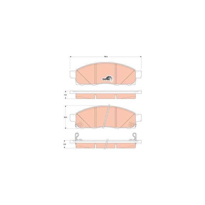 TRW COTEC Bremsbelagsatz, Scheibenbremse GDB3502