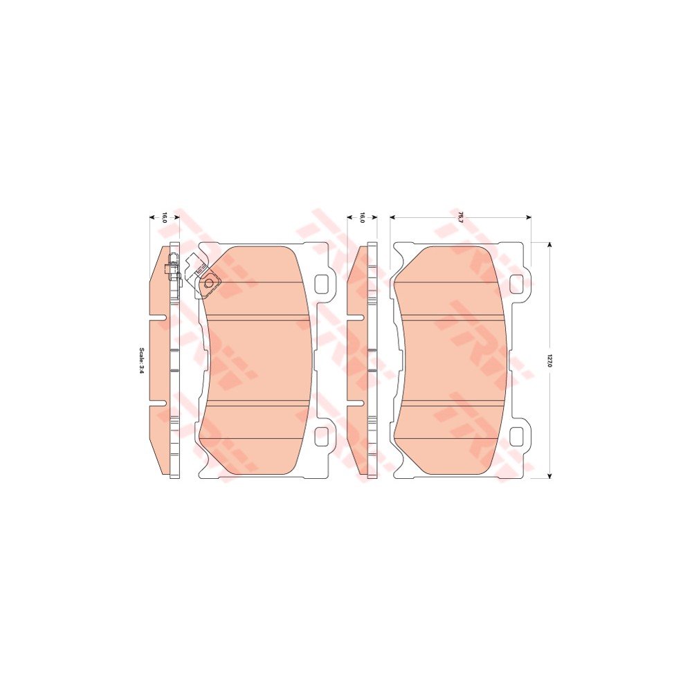 TRW COTEC Bremsbelagsatz, Scheibenbremse GDB3505