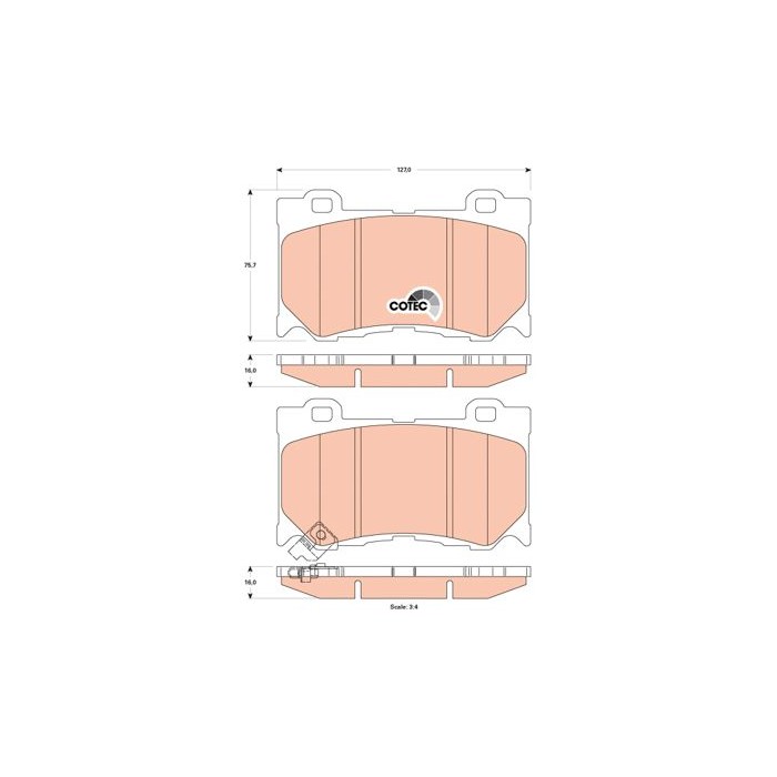 TRW COTEC Bremsbelagsatz, Scheibenbremse GDB3505