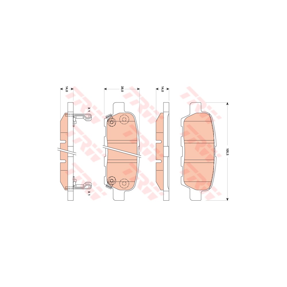 TRW COTEC Bremsbelagsatz, Scheibenbremse GDB3507