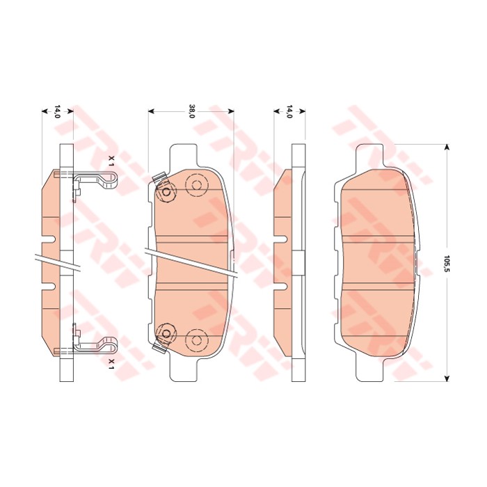TRW COTEC Bremsbelagsatz, Scheibenbremse GDB3507