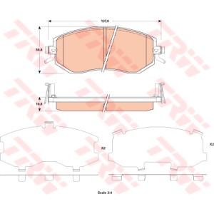 TRW COTEC Bremsbelagsatz, Scheibenbremse GDB3519