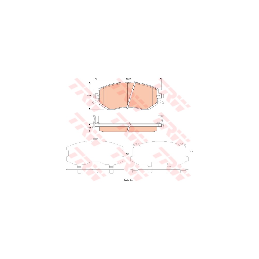TRW COTEC Bremsbelagsatz, Scheibenbremse GDB3519