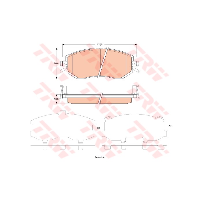 TRW COTEC Bremsbelagsatz, Scheibenbremse GDB3519