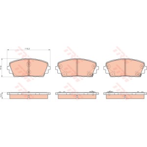 TRW COTEC Bremsbelagsatz, Scheibenbremse GDB3535