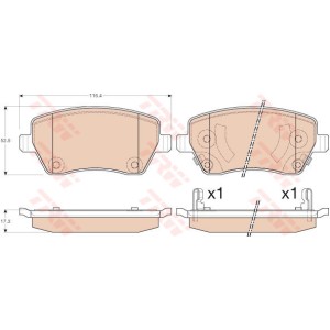 TRW COTEC Bremsbelagsatz, Scheibenbremse GDB3546