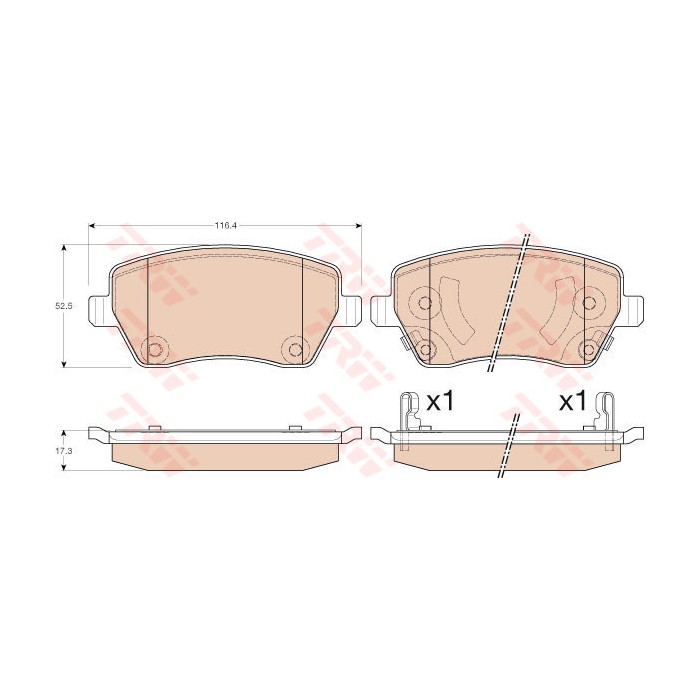 TRW COTEC Bremsbelagsatz, Scheibenbremse GDB3546