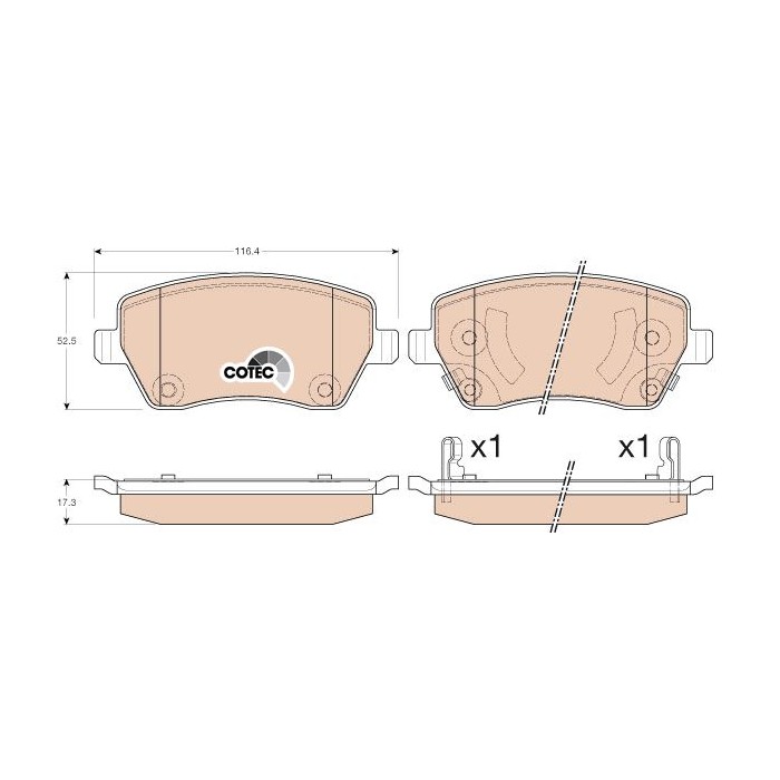 TRW COTEC Bremsbelagsatz, Scheibenbremse GDB3546