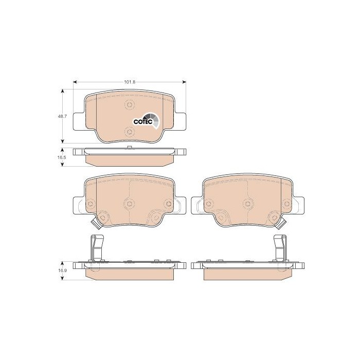 TRW COTEC Bremsbelagsatz, Scheibenbremse GDB3547