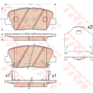 TRW COTEC Bremsbelagsatz, Scheibenbremse GDB3549