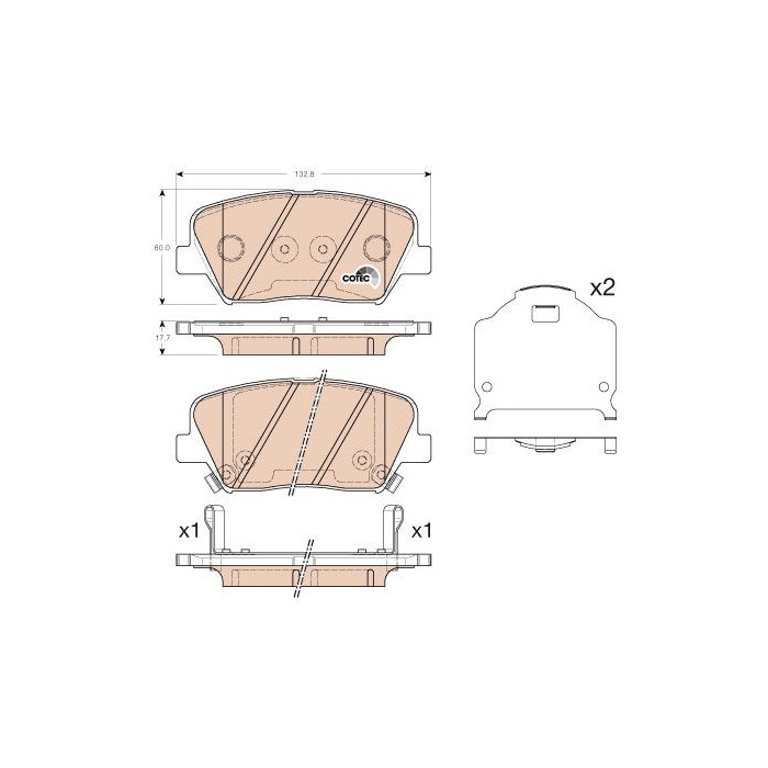TRW COTEC Bremsbelagsatz, Scheibenbremse GDB3549