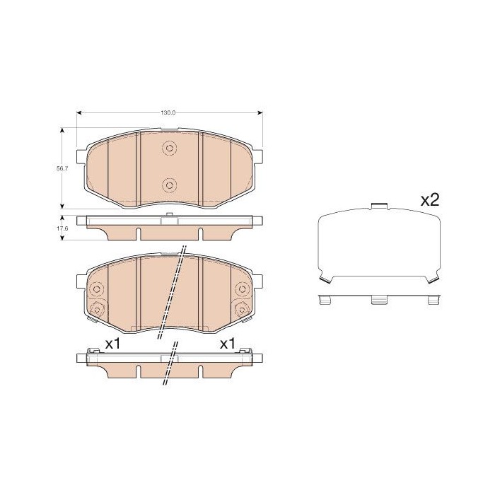 TRW Bremsbelagsatz, Scheibenbremse GDB3553
