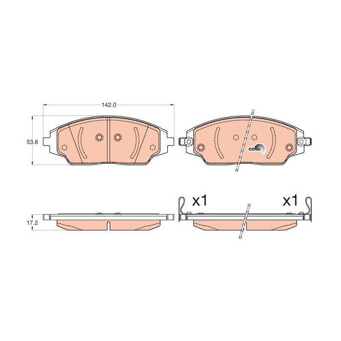 TRW COTEC Bremsbelagsatz, Scheibenbremse GDB3579