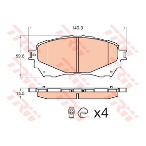 TRW COTEC Bremsbelagsatz, Scheibenbremse GDB3580