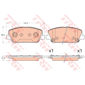 TRW COTEC Bremsbelagsatz, Scheibenbremse GDB3582