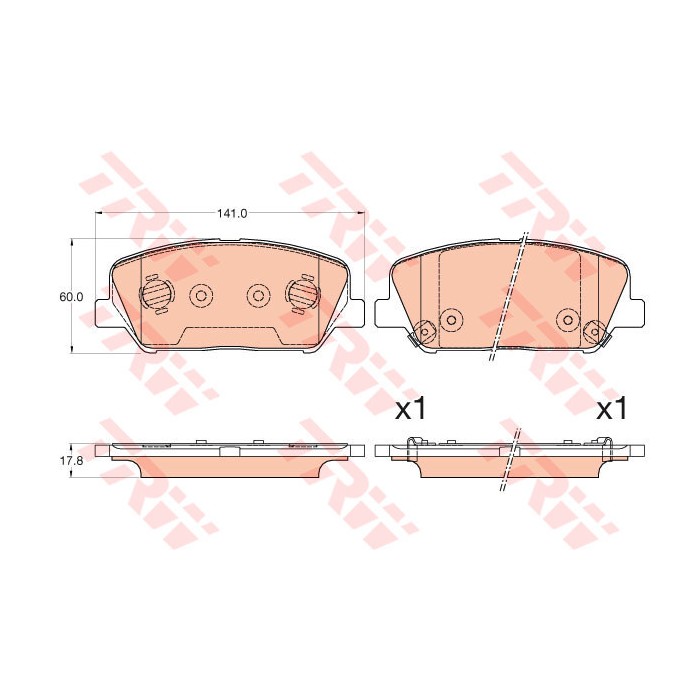 TRW COTEC Bremsbelagsatz, Scheibenbremse GDB3582