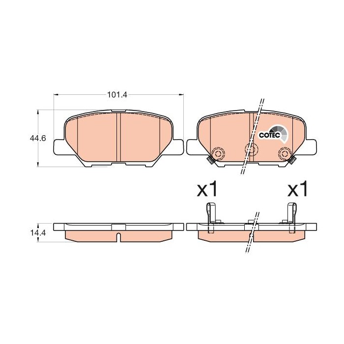 TRW COTEC Bremsbelagsatz, Scheibenbremse GDB3583