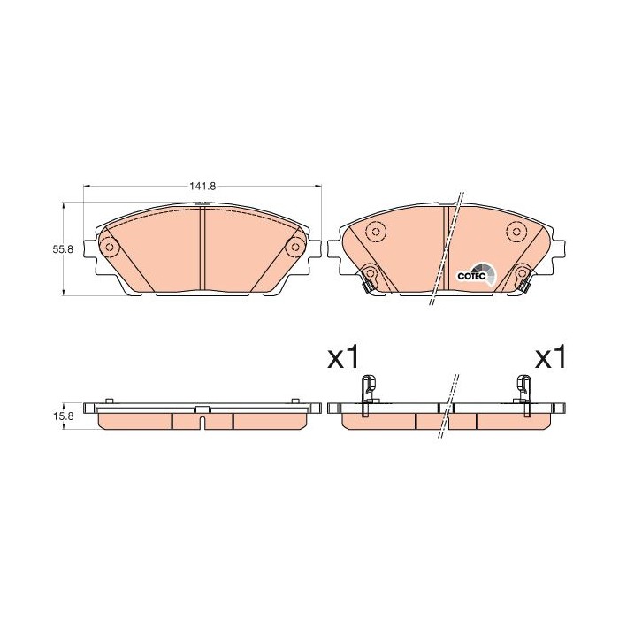 TRW COTEC Bremsbelagsatz, Scheibenbremse GDB3592