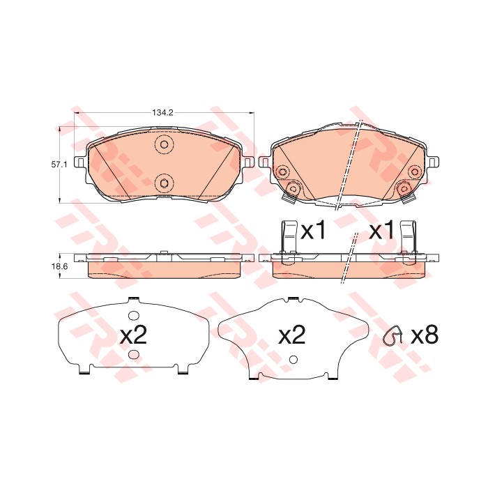 TRW COTEC Bremsbelagsatz, Scheibenbremse GDB3598