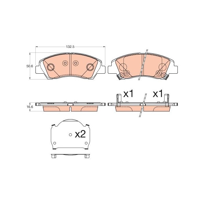 TRW Bremsbelagsatz, Scheibenbremse GDB3618