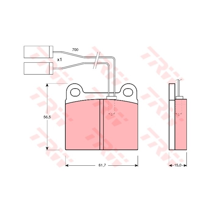 TRW Bremsbelagsatz, Scheibenbremse GDB362