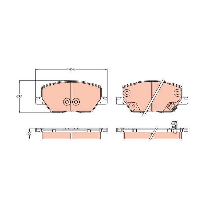 TRW Bremsbelagsatz, Scheibenbremse GDB3629