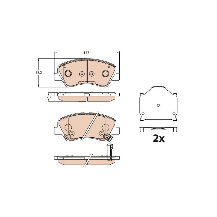TRW Bremsbelagsatz, Scheibenbremse GDB3630