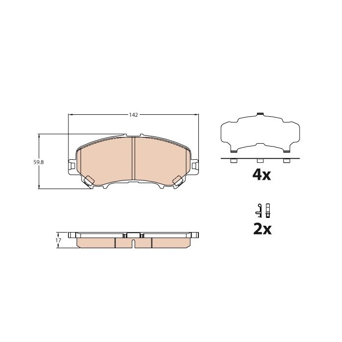 TRW Bremsbelagsatz, Scheibenbremse GDB3631