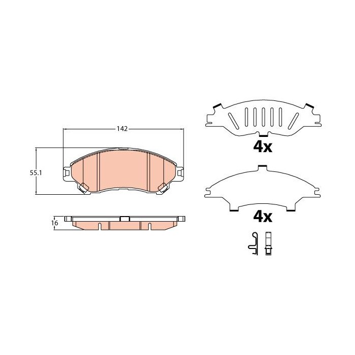 TRW Bremsbelagsatz, Scheibenbremse GDB3633