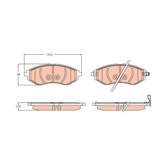 TRW Bremsbelagsatz, Scheibenbremse GDB3634