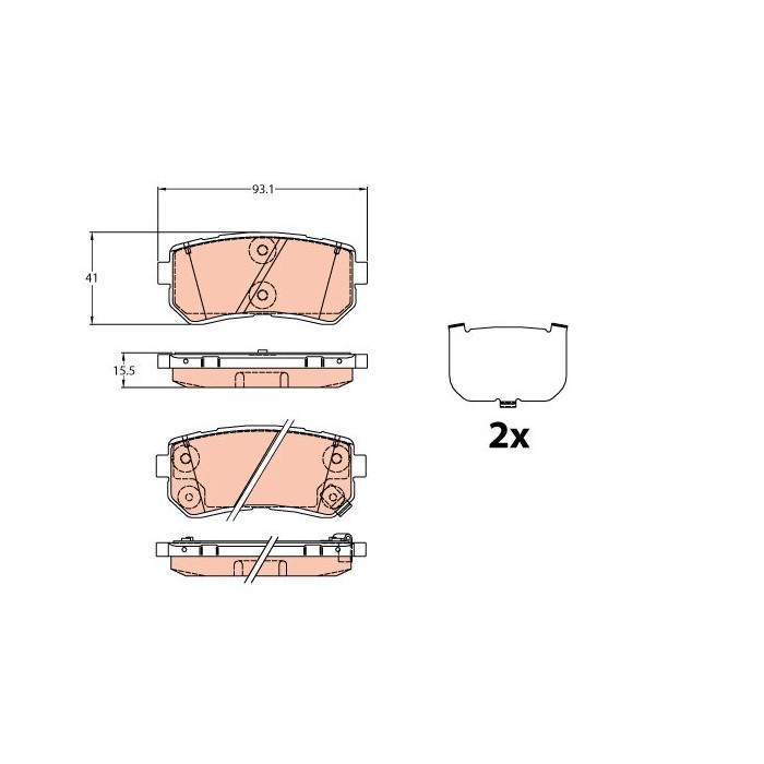 TRW Bremsbelagsatz, Scheibenbremse GDB3636