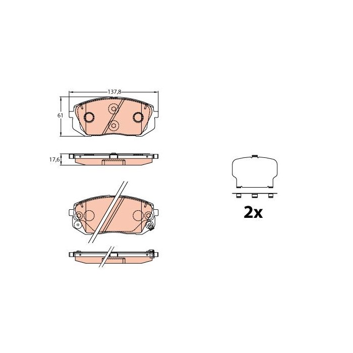 TRW Bremsbelagsatz, Scheibenbremse GDB3640