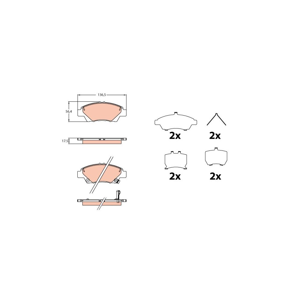 TRW Bremsbelagsatz, Scheibenbremse GDB3643