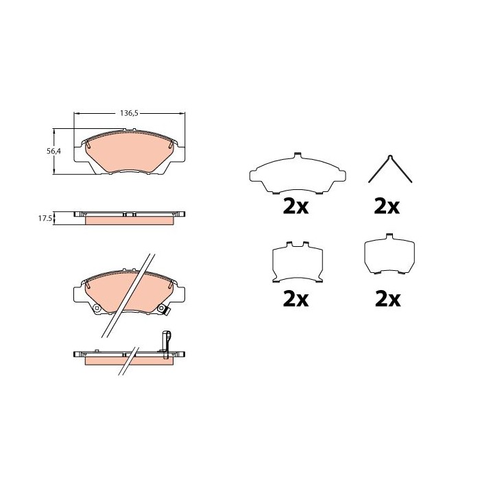 TRW Bremsbelagsatz, Scheibenbremse GDB3643