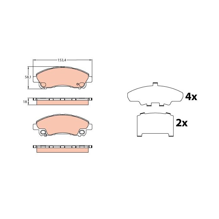 TRW Bremsbelagsatz, Scheibenbremse GDB3644