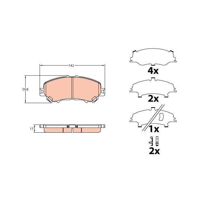 TRW Bremsbelagsatz, Scheibenbremse GDB3648