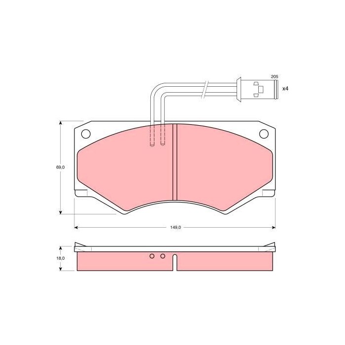 TRW Bremsbelagsatz, Scheibenbremse GDB390