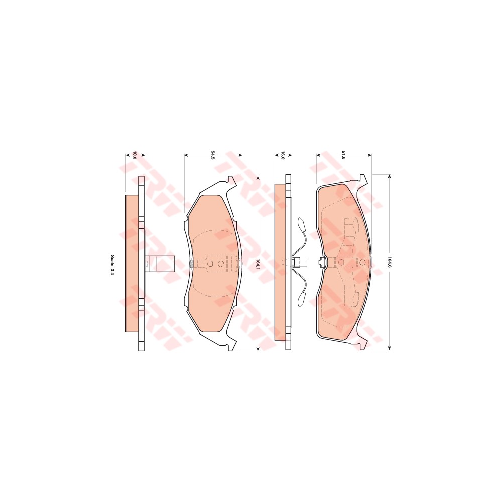 TRW Bremsbelagsatz, Scheibenbremse GDB4091